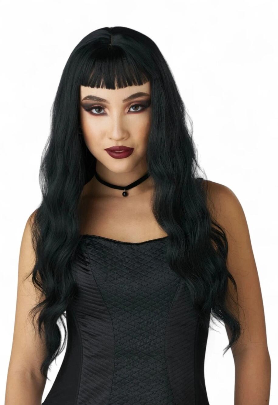 NEW! California Costumes Black Trad Goth Wavy Adult Wig Halloween Accessory